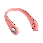 Peggybuy TORRAS Bladeless Mini Hanging Neck Fan USB Rechargeable Cooler (Pink)