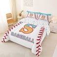 thumbnail image 2 of jejeloiu Letter S Print Queen Comforter Set,White Blue Red Bedding Comforter Set For Girls Women Reversible 3-Piece, 2 of 7