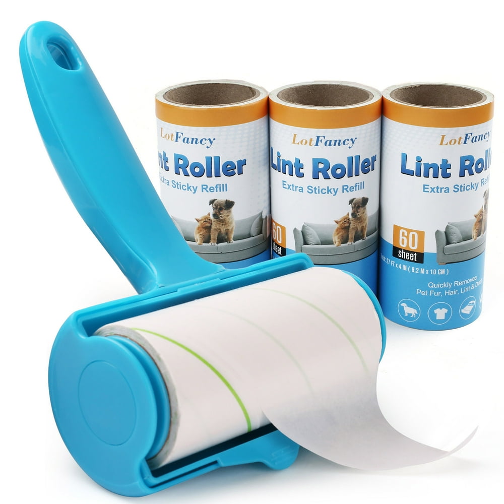 LotFancy Lint Rollers for Pet Hair Remover, 240 Sheets, 3 Refills