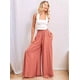 thumbnail image 4 of Pantalones Casuales de Cintura Alta para Mujer, de Color Liso, Largos y Anchos, con Bolsillos, para y Otoño. Naranja Rojo L, 4 of 9
