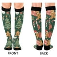 thumbnail image 4 of FORMRS Womens Knee High Socks Casual Long Thick Travel Daily Wear, 2 Pairs, Brown Christmas Gingerbread, 4 of 6