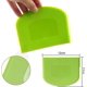 thumbnail image 2 of Raspador de masa de plástico, cuerno de repostería, cortador de masa, 2 piezas de raspador de repostería de polietileno, espátulas de pan para cocina, repostería, panqueques, 12 x 9,5 cm (verde + blan, 2 of 5