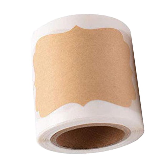 300x Kraft Labels Stickers Personalized Stickers Convenient Label for Bottle Document Shop Commercial 25mm