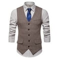 thumbnail image 5 of Tejiojio Fall Clearance Men's Autumn Winter Formal Bussiness Tuxedo Suit Waistcoat Vest Jacket Top Coat, 5 of 8