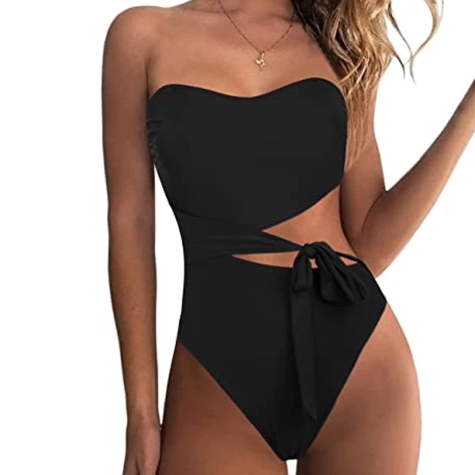 black off the shoulder one piece bathing suit