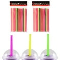 thumbnail image 2 of 100 Pcs Neon Drinking Straws Smoothie Milkshake Tea Large Plastic Jumbo Party, 2 of 4