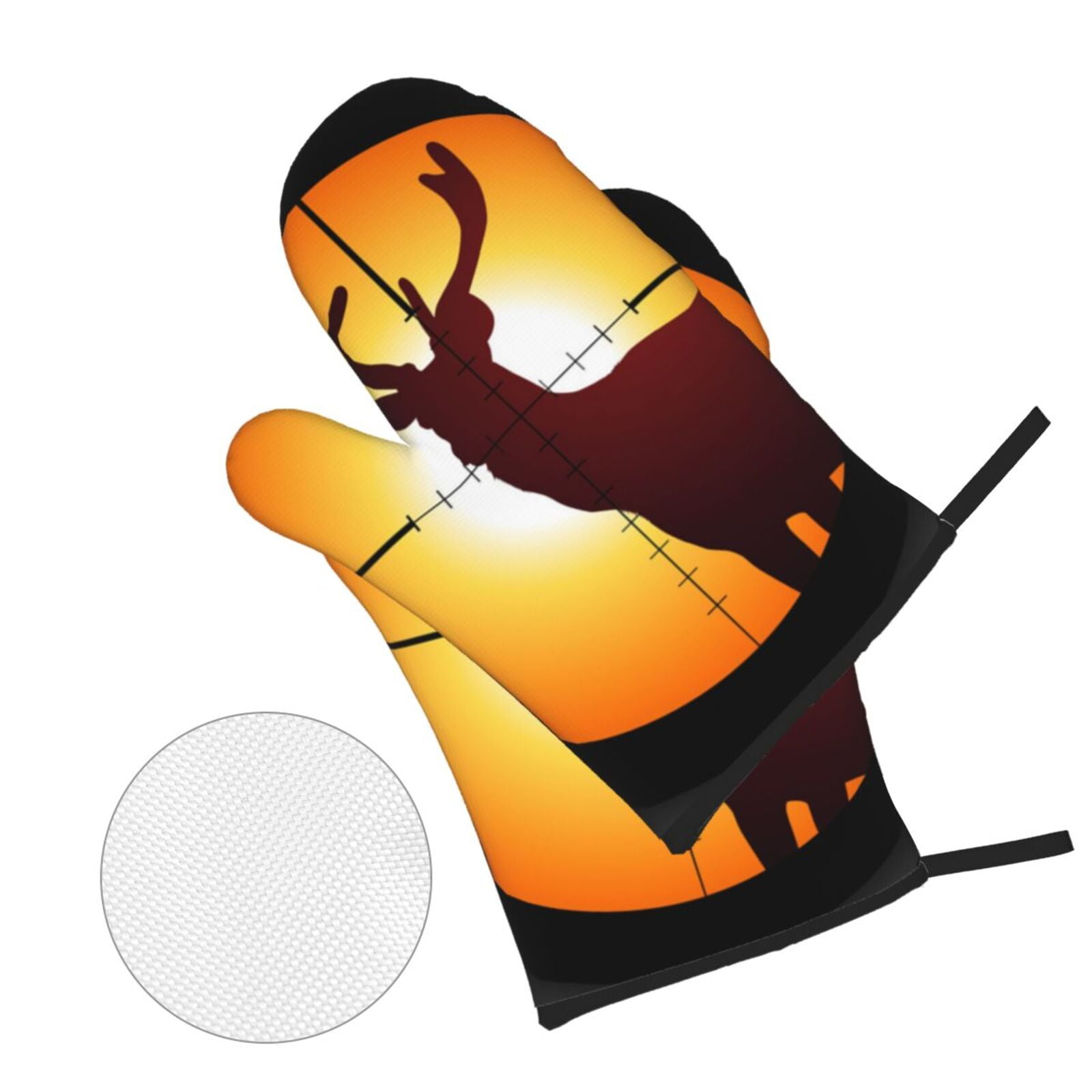 Target Deer Elk Hunting 4Pcs Oven Mitts and Pot Holders Sets Oven Kitchen Gloves Hot Pads for Cooking BBQ Baking Grilling