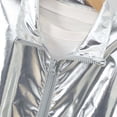 thumbnail image 6 of Tween Boys Metallic Shiny Jacket Lightweight Long Sleeve Zip Up Windbreaker Coat with Pockets Fashion Casual Outerwear for Spring Fall School Everyday Wear, Size 8-9, 6 of 7