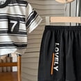 thumbnail image 4 of Karoyedx Boys Outfits Boys Shorts Sets - 2 Piece Short Sleeve Crewneck Tee and Performance Shorts for Boys Black Size,12-18 Months, 4 of 4