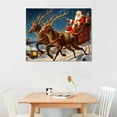 thumbnail image 2 of ONETECH Santa Canvas Wall Art Christmas Wall Decor Indoor Abstract Christmas Sleigh Pictures for Living Room Bedroom House Home Decorations Farmhouse Colorful Reindeer Deer Painting 20x16in, 2 of 4