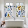 thumbnail image 4 of Watercolor Botanical Kitchen Curtains 45 Inch Length, Blue Yellow Leaves Floral Plants Spring Tiers Curtains for Bathroom Bedroom Cafe, Light Filtering Window Treatment Drapes 2 Panels 42"Wx45"L, 4 of 8