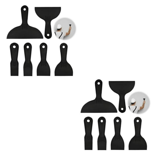 relayinert 6x Black Plastic Spatula Lightweight And Easy To For DIY Projects Good Silica Gel Paint Scraper 2Set