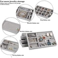 thumbnail image 5 of Organizador de joyas apilable de terciopelo con 4 cajones, bandeja extraíble para guardar joyas, collares, pendientes, relojes, exhibición comercial para el hogar, tienda de joyas, 5 of 5