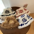 thumbnail image 4 of Women Bucket Hat Keep Warm Handmade Trendy Openwork Plush Bucket Hat, 4 of 5