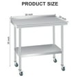 thumbnail image 2 of Table de Préparation en Acier Inoxydable 60x24 Pouces avec Dosseret et Roues Verrouillables, Table de Travail Commerciale Robuste 660 Lb avec Tablette Inférieure Ajustable, Îlot de Cuisine NSF pour Restaurant et Maison, 30 36 48 60 Pouces, 2 of 8