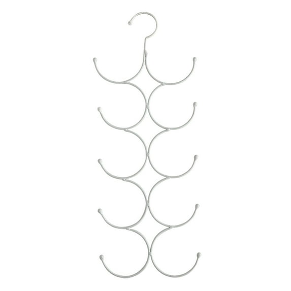 Scarf Hanger, Scarf Ties Belts Organizer Shawl Storage Hanger Wardrobe Organizer Hooks Hanging Scarf Tie Organiser for Home Bedroom Living Room white