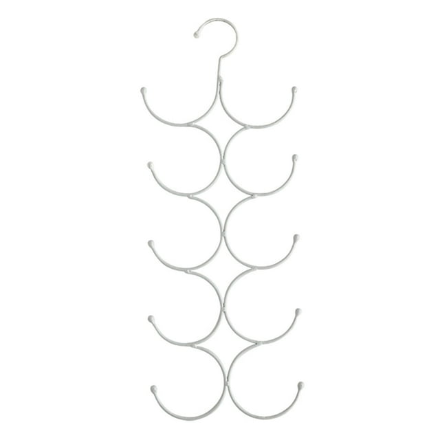 jifeng Scarf Hanger Belt Hanger Rack Shawl Organiser Slots Holder Wardrobe Space Saving white