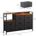 thumbnail image 5 of DEXTRUS Fabric Dresser with Charge Station and Eight Drawers for Bedroom for Adult, Black, 5 of 8