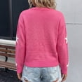 thumbnail image 4 of Maplenight Sweaters for Women Star Print Crew Neck Knit Pullover Long Sleeve Drop Shoulder Loose Fit Casual Fall Sweater, 4 of 5
