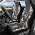 thumbnail image 3 of XYZCANDO Deer Car Front Seat Covers 2 Pcs White Camo Comfortable Car Seat Covers Front Seats Only Removable Automotive Accessories Universal Fit for Most Cars SUVs and Sedans, 3 of 7