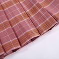 thumbnail image 6 of DHFJKG Womens 2 Piece Outfits Skirt Sets Night Out Long Sleeve V Neck Crop Top Basic Tee Plaid Pleated Mini Skirts Sexy Matching Set Stylish Outfit, 6 of 6