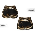 thumbnail image 6 of Yiaed Golden Lips Modern Sculpture Print Women's Athletic Shorts Running Shorts Sporty Short High Waisted Elastic Workout Shorts for Yoga Gym Running & Sports -XX-Large, 6 of 8