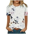 thumbnail image 2 of Aloohaidyvio Tops,Womens Short Sleeve Round Neck Printed Loose Tops Blouse T-Shirt, 2 of 5