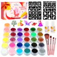 thumbnail image 1 of Set de tatuajes temporales con purpurina para el diario de Eleanore con 31 colores, 1 of 9