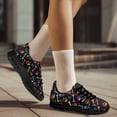 thumbnail image 3 of COEQINE Women Sneakers Puppy Footprint Tennis Shoes Fashion Sport Jogging Tennis Fitness Sneaker Black Sole Training Athletic Footwear, Colorful Paw Bone Splatter, 3 of 7