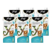 (6 Pack) Yogi Barista Light Organic Chai Latte Tea Concentrate, Black Tea, 32 oz Carton