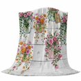 thumbnail image 6 of Pink Spring Floral Blanket Soft Cozy Warm Twin Blanket for Bed, Plush Fuzzy Flannel Fleece Blankets for Sofa, Wooden Elegant Farmhouse Botanical Throw Blankets for Couch, Gifts for Men, 60"x80", 6 of 9