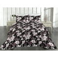 thumbnail image 2 of Ambesonne Romantic Floral Quilted Bedspread Set 3 Pcs, Dreamy Japan Flower, King, Pale Mauve Plum Pale Grey, 2 of 4