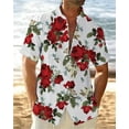 thumbnail image 5 of Camisa floral de verano para hombre, estilo hawaiano, camisa de manga corta con solapa 3D para hombre, camisetas con estampado de flores de calle, camisas de playa, ropa para mujer, 5 of 5