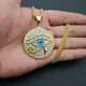 thumbnail image 4 of 18k chapado en oro Ojo de Horus Ojo de Ra Egipto Protección Etiqueta de perro Colgante Collar de acero inoxidable Regalo de la joyería JAMW Sencillez, 4 of 4