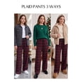 thumbnail image 4 of SHEWIN Womens Sweatpants Classic Plaid Straight Leg Trousers High Waist Baggy Workout Pants with Pockets, 4 of 7