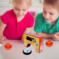 thumbnail image 4 of CY5O5ee Mini Jouet de Curling Jeu de AirHockey Flottant Rondelle Volante Flottante Électrique avec 2 Poussoirs Rouges Jouet de Table AirHockey Portable Divertissement Intérieur Extérieur, 4 of 8