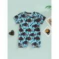 thumbnail image 2 of Bagilaanoe Newborn Baby Girl Boy Romper 3M 6M 12M 18M Short Sleeve Print Bodysuit One Piece Ribbed Jumpsuit Pajamas Summer Outfits, 2 of 9