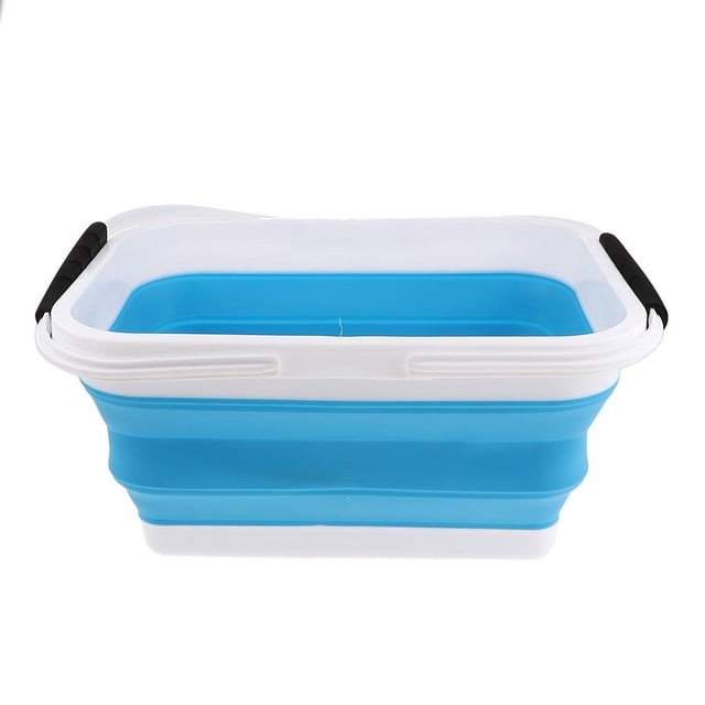 Contenedor de agua plegable de cubo de de coches cuadrado de pesca 12L azul Sunnimix Cubo de agua plegable al aire libre
