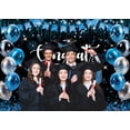 thumbnail image 6 of 7x5FT Congrats Grad Backdrop 2026 Graduation Party Decorations Black Blue Ballon Glitter Photography Background Class of 2026 School Party Supplies Vinyl, 6 of 7
