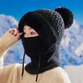 thumbnail image 2 of Niaviben with Visor Aviator Hat Warm Ear Protection Knitted Hat Winter Hats for Women Outdoor Cycling Cold-proof Ear Warm Cap Knit Hat Black 2 A, 2 of 4