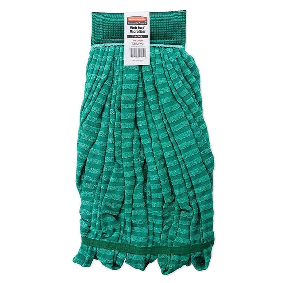 Rubbermaid Commercial Tube Mop, Microfiber, Green, Medium, 5-in Green Headband (RCPT85206GRE)