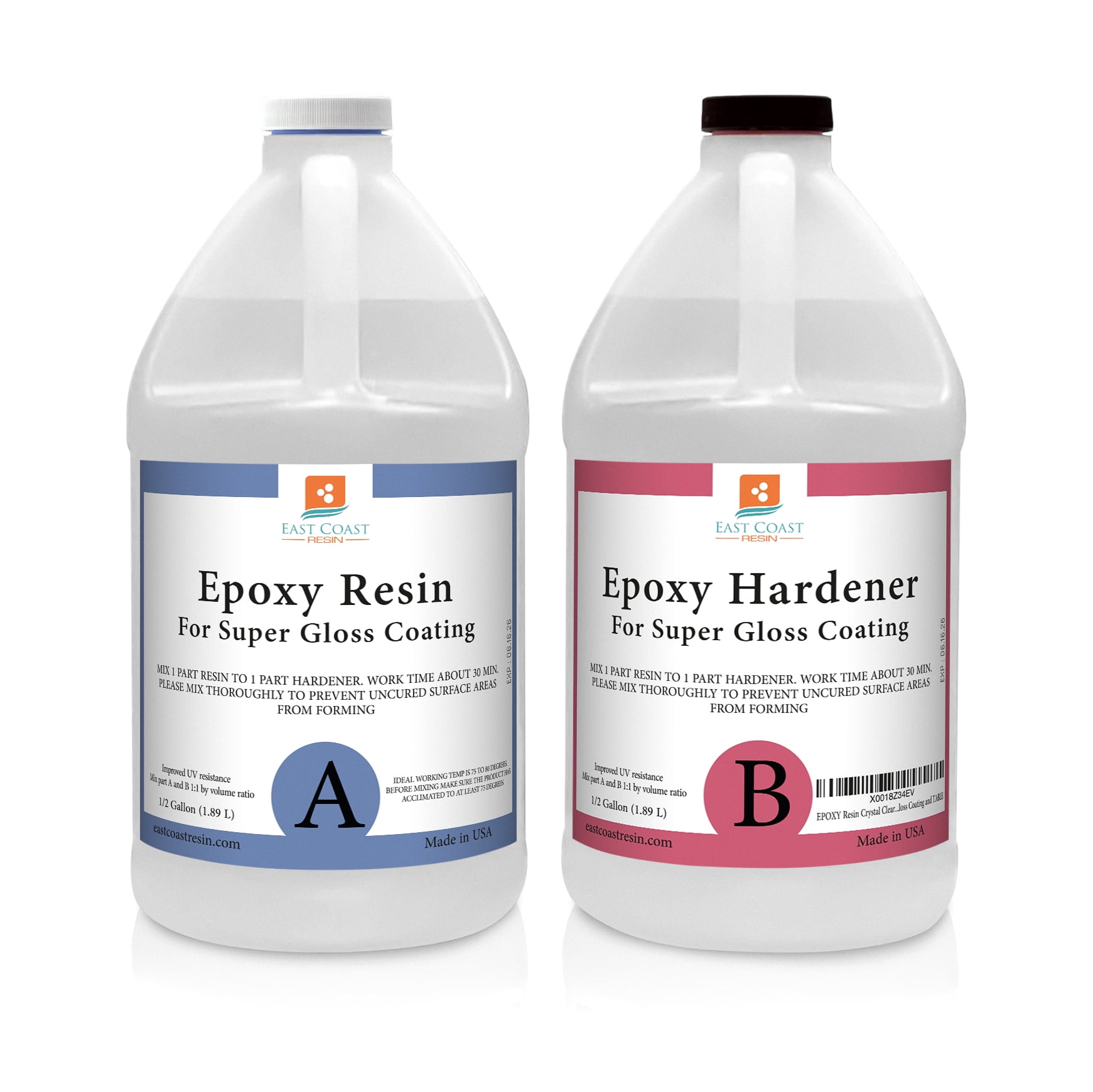 East Coast Resin Epoxy 1 gal Kit for Super Coating and Table Tops - Walmart.com