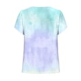 thumbnail image 5 of gakvbuo Summer Tops For Women 2025 Vacation Going Out Tops Women's V-Neck Fashion Casual Printed Button-Up Blouse T-shirt Tops Blouse, 5 of 5