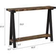 thumbnail image 2 of IdeaHouse Farmhouse Narrow Entryway Table, 43.3" Console Table with Storage, 2 Tier Sofa Table with Metal Frame and MDF, Narrow Console Table for Living Room, Hallway, Entryway-Rustic Brown, 2 of 8