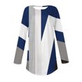 thumbnail image 5 of FAIWAD FAIWAD Women's Spring Tunic Tops Long Sleeve Round Neck Geometric Print Lightweight Tops, 5 of 5