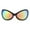 Matte Black (Multicolor Mirror), variant on Women's Designer Sunglasses Oversized Wrap Around Butterfly Shield Black, Black