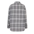 thumbnail image 6 of Lindreshi Shackets for Women 2023 Fall Fashion Woman Long Sleeve T-Shirt Open Front Loose Outerwear Plaide Blouse Coat Tops, 6 of 7