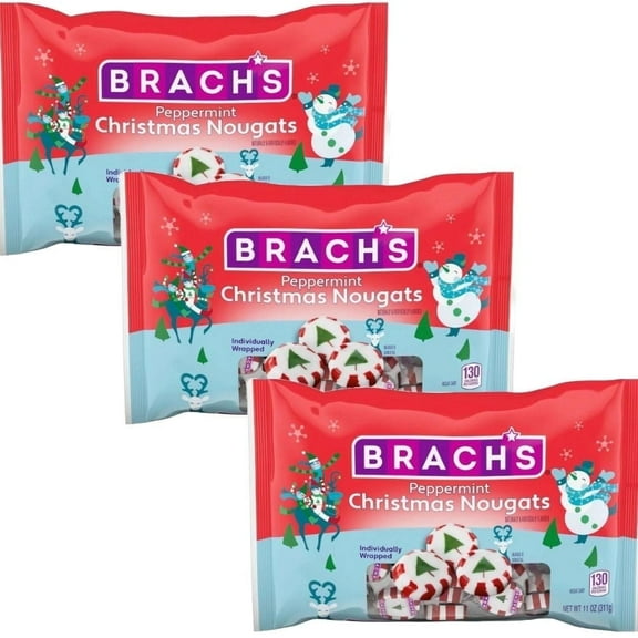 Brach's Peppermint Nougat Christmas Mint Candy, 3 Pack, 11 oz