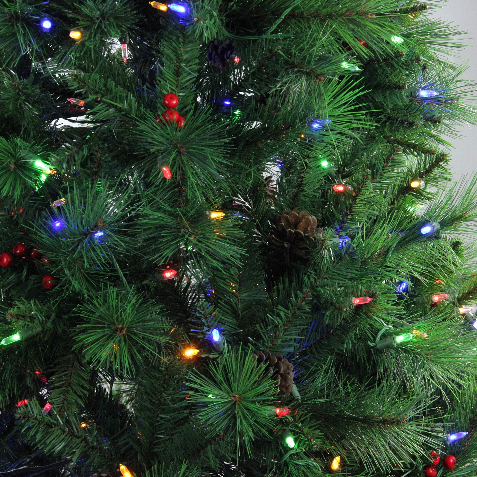 Northlight Multi-color Prelit LED Green Full Artificial Denali Mixed Pine Christmas Tree, 7.5'