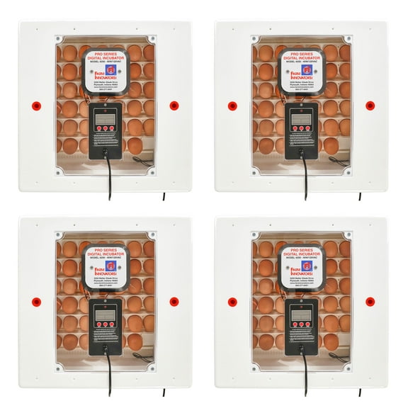 Farm Innovators Digital Egg Incubator for Improved Hatching, 4 Pack, White